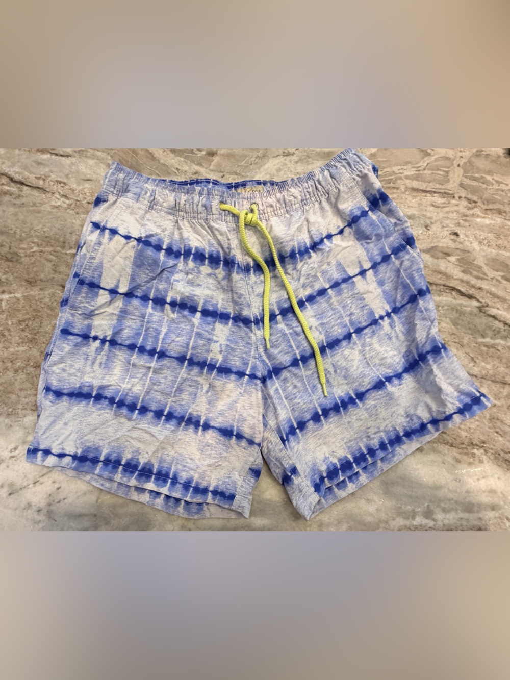 J.Crew Original Swimwear Men’s M Blue Tie-Dye Swim Trunks Mesh Lined
